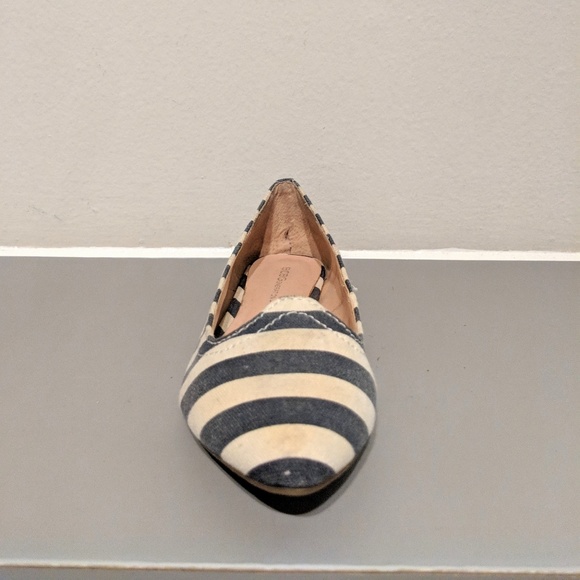 BCBGeneration Blue/Off-White Stripe Flats - Picture 2 of 6